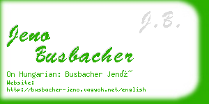jeno busbacher business card